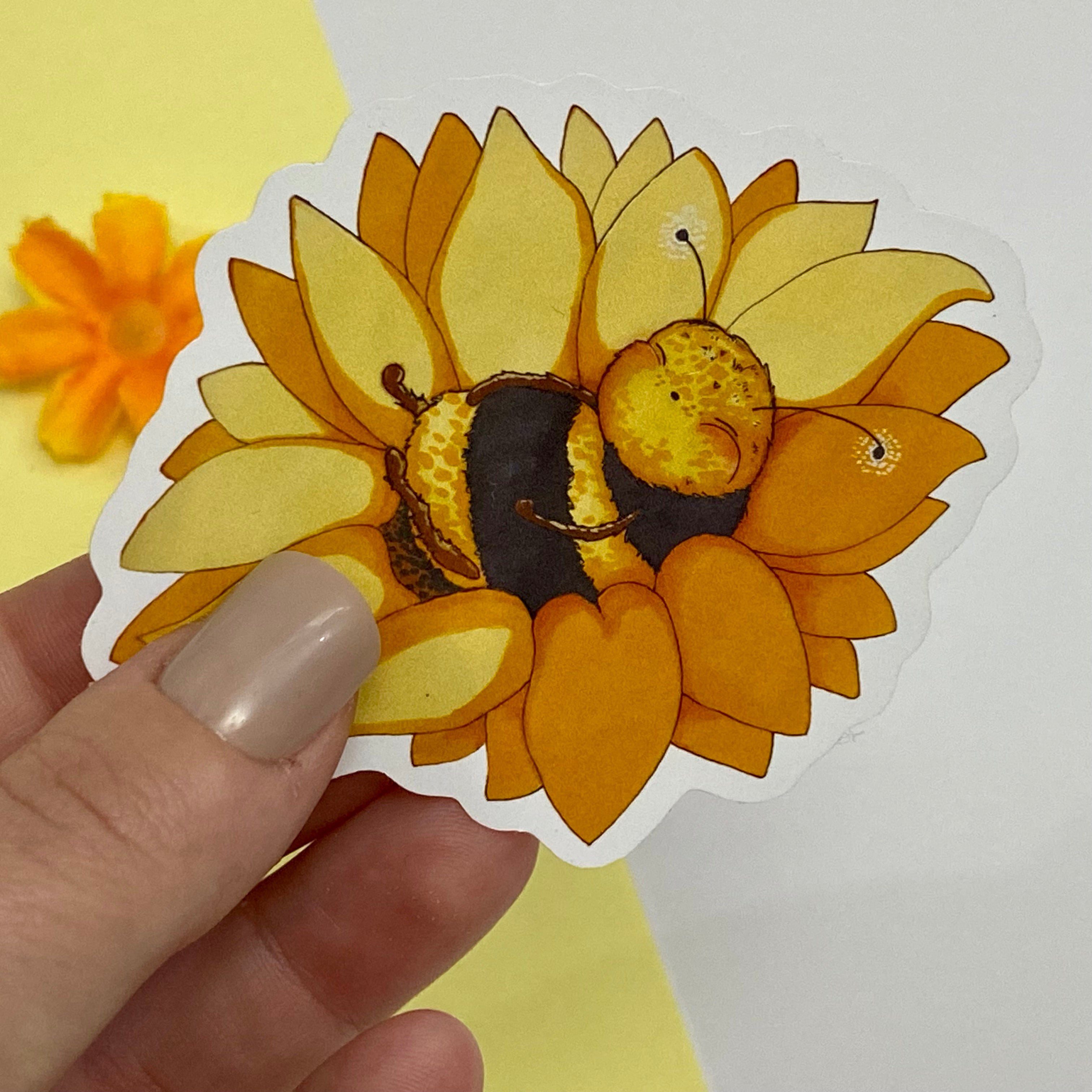 Fuzzy Little Bee Single Vinyl Sticker