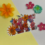 Floral Art Single Vinyl Sticker