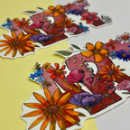 Floral Art Single Vinyl Sticker