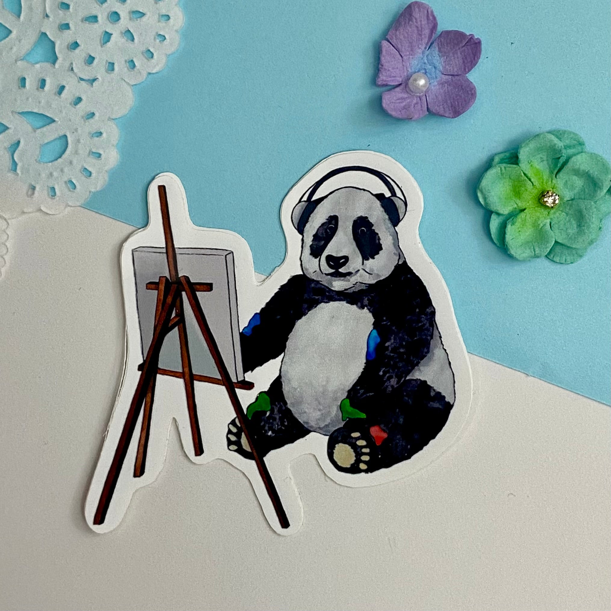 Panda Lofi Single Vinyl Sticker