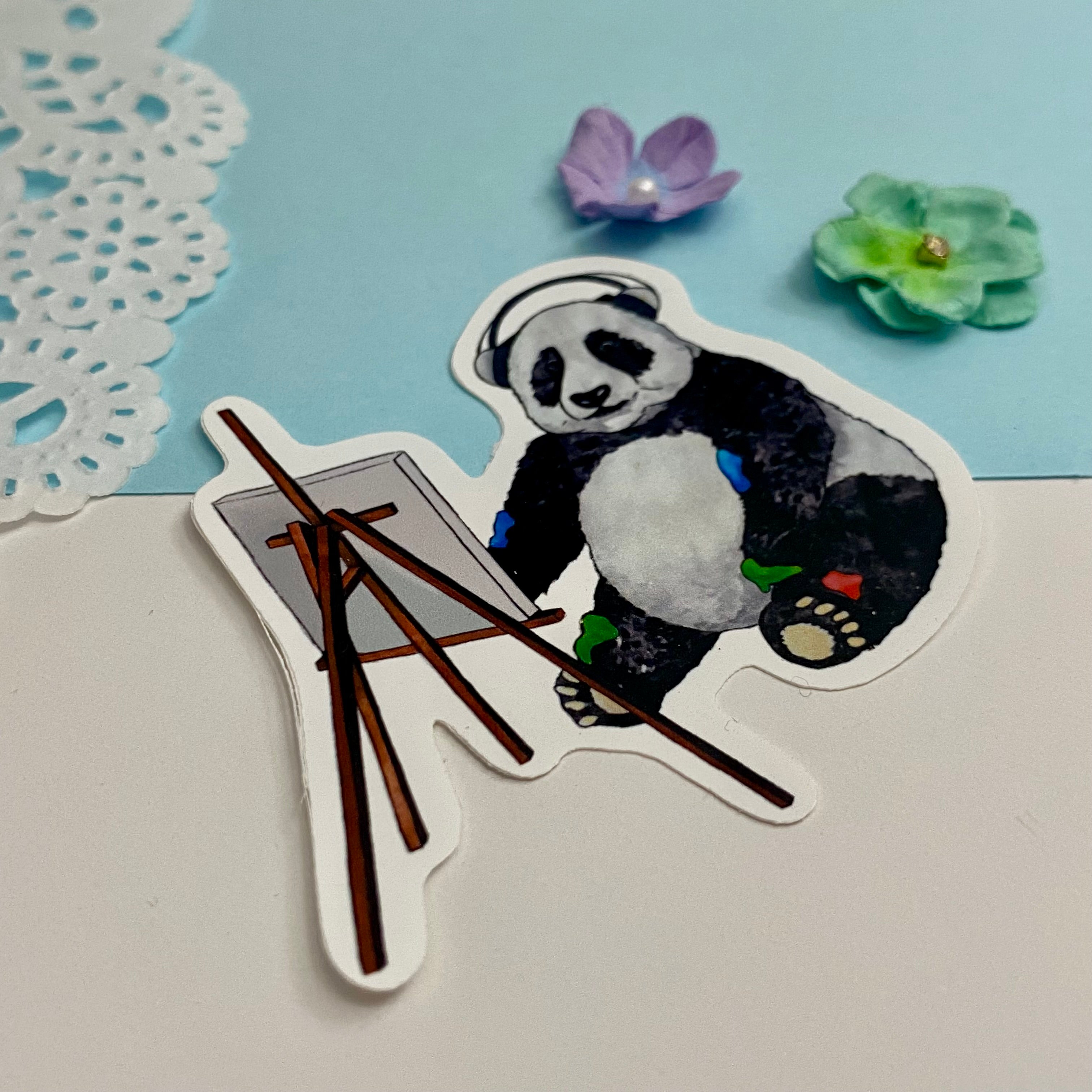 Panda Lofi Single Vinyl Sticker