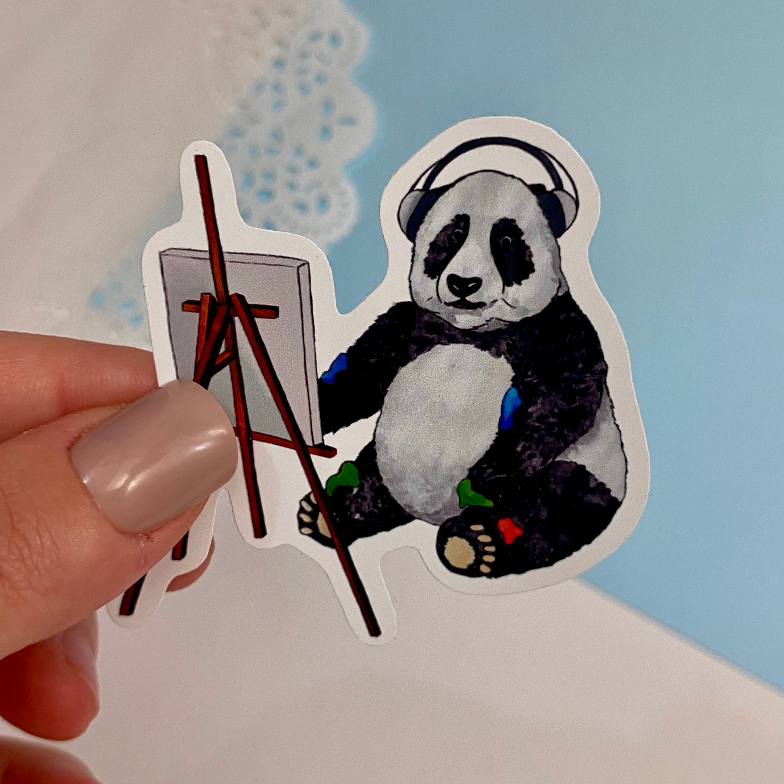 Panda Lofi Single Vinyl Sticker