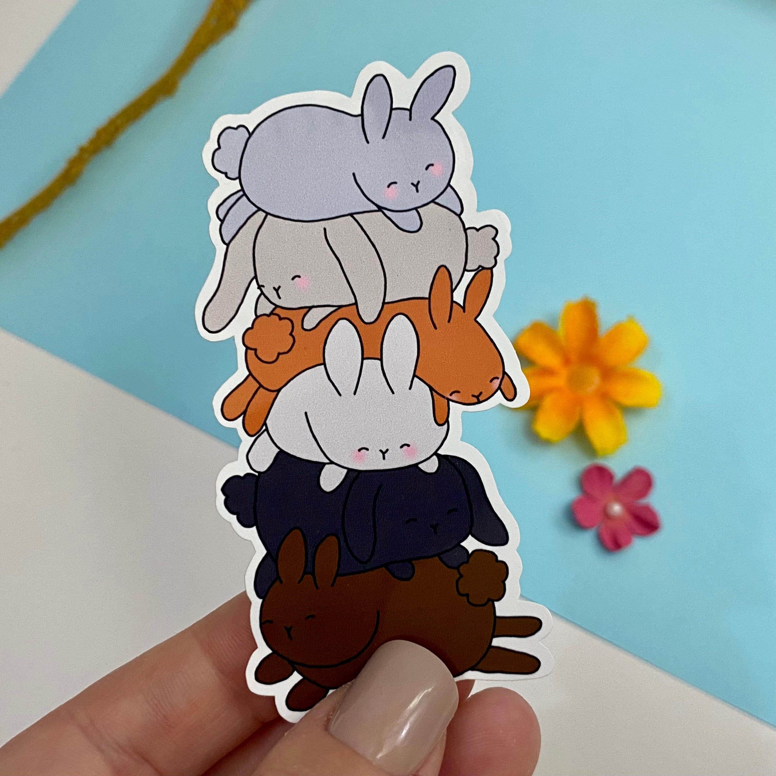 Pile of Bunnies Single Vinyl Sticker