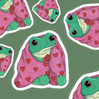 Fredrick the Cosy Frog Single Vinyl Sticker
